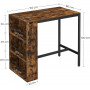 Barbord med hyllor - köksbord 110 x 60 x 100 cm industriell design