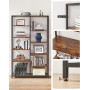 Bokhylla 5 Våningar 100×30×170 Cm Spånskiva & Stål Vintage Brun Sva...