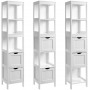 Högt Skåp 30 x 30 x 141,5 cm Förvaringshylla Med 2 Lådor