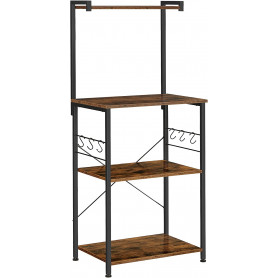 Kökshylla 60 x 40 x 127 cm Vintage brun-svart