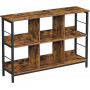Konsolbord med Delade Hyllor 120 x 33 x 80 cm Industriell Vintage brun-svart