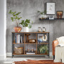 Konsolbord med Delade Hyllor 120 x 33 x 80 cm Industriell Vintage brun-svart