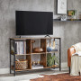 Konsolbord med Delade Hyllor 120 x 33 x 80 cm Industriell Vintage brun-svart