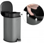 Soptunna 5L Pedalhink Rostfritt Stål Grå Med Innerhink Plast Soft C...