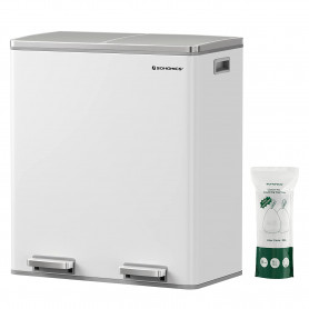 Pedalhink Soptunna 2 x 30 liter rostfritt stål Sorteingskärl 60 lit...