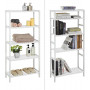 Bambu Förvaringshylla med 5 justerbara hyllor 60x26x130 cm - Vit
