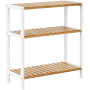 Bambu Förvaringshylla 60 x 26 x 66 cm 3-vånings - Naturlig Och Vit