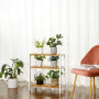 Bambu Förvaringshylla 60 x 26 x 66 cm 3-vånings - Naturlig Och Vit