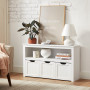 Sidobord Konsol Retro 102x30x60 cm - 3 Stora Lådor Och Öppen Fack