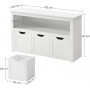 Sidobord Konsol Retro 102x30x60 cm - 3 Stora Lådor Och Öppen Fack