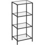 Förvaringsställ 4 Våningar 40×30×95 Cm Glas & Metall Svart Bokhylla...