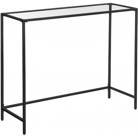 Konsolbord, Entré Glasbord 100 x 35 x 80 cm Svart Metall