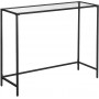 Konsolbord, Entré Glasbord 100 x 35 x 80 cm Svart Metall