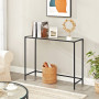 Konsolbord, Entré Glasbord 100 x 35 x 80 cm Svart Metall