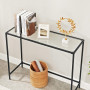 Konsolbord, Entré Glasbord 100 x 35 x 80 cm Svart Metall