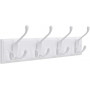 Vägg Klädhängare med 4 krokar - Vit