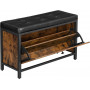Skobänk Vadderad för 6 par skor - Industriell design Vintage Brun-Svart