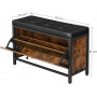 Skobänk Vadderad för 6 par skor - Industriell design Vintage Brun-Svart