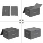 3-Pack Förvaringslådor Tyg med Dragkedja Lock 40x30x25 cm Grå