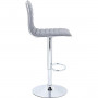 2x Barstolar med Ryggstöd Höjd Justerbar Ergonomisk Grå