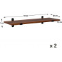 2-Pack Vägghyllor 60x20x7 cm brun-svart