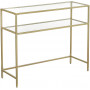 Konsolbord Guld med 2 Glashyllor 100x35x80 cm
