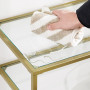Konsolbord Guld med 2 Glashyllor 100x35x80 cm
