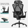 Ergonomisk Kontorsstol Med Flexibla Armstöd, Svankstöd, Nackstöd - Svart
