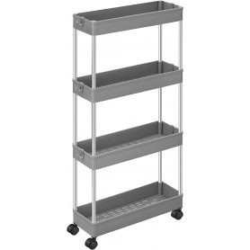 Trång förvaringsvagn, rullvagn med hjul 40 x 13,5 x 86 cm