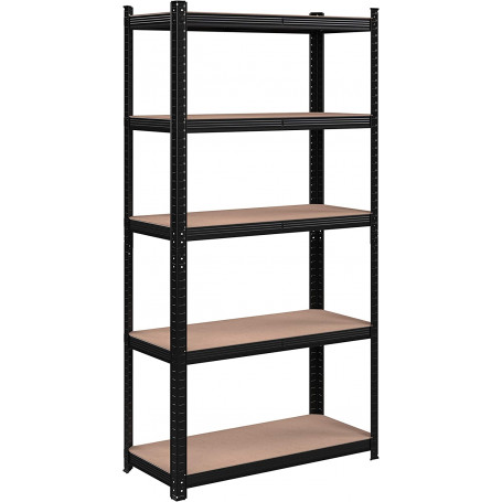 Förvaringshylla 90x40x180, Max. Belastning 875 kg Heavy Duty - Svart