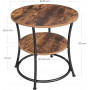 Sidobord Rund 55 x 55 cm Industriell Design Vintage brun-svart