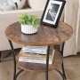Sidobord Rund 55 x 55 cm Industriell Design Vintage brun-svart