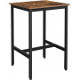 Barbord 60x60x92 cm Fyrkantigt Högt Bord Vintage brun-svart