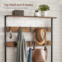 Klädhängare Med Sittbänk, Skohyllor Industriell Design - Vintage brun-svart