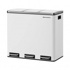 Soptunna Med Pedal 3 Fack x 18 Liter Rostfritt Stål Sorteringskärl ...