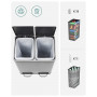 Pedalhink Dubbel Soptunna 2×15 L Rostfritt Stål Silver Med Uttagbar...
