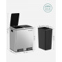 Pedalhink Dubbel Soptunna 2×15 L Rostfritt Stål Silver Med Uttagbar...