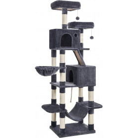 XL Klösträd med klöspelare sisal - 206 cm- Mörkgrå