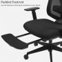 Ergonomisk Kontorsstol Med Fotstöd - Svart