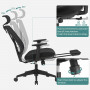 Ergonomisk Kontorsstol Med Fotstöd - Svart