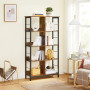 Bokhylla 8-Fack 80x33x149 cm Industriell Design Förvaringshylla Vintage brun-svart