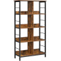 Bokhylla 8-Fack 80x33x149 cm Industriell Design Förvaringshylla Vintage brun-svart