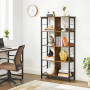 Bokhylla 8-Fack 80x33x149 cm Industriell Design Förvaringshylla Vintage brun-svart