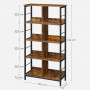 Bokhylla 8-Fack 80x33x149 cm Industriell Design Förvaringshylla Vintage brun-svart