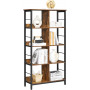 Bokhylla 8-Fack 80x33x149 cm Industriell Design Förvaringshylla Vintage brun-svart