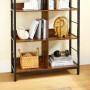 Bokhylla 8-Fack 80x33x149 cm Industriell Design Förvaringshylla Vintage brun-svart