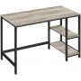 Skrivbord Med Två Hyllor 120 x 60 cm Greige-svart