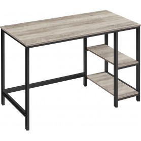 Skrivbord Med Två Hyllor 120 x 60 cm Greige-svart