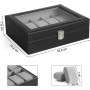 Klockbox 10-Fack Med Glaslock Elegant Klockförvaring För 10 Klockor