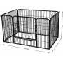 Metall Hundbur 122x80x70 cm Med Dörr - Fyrkant Svart